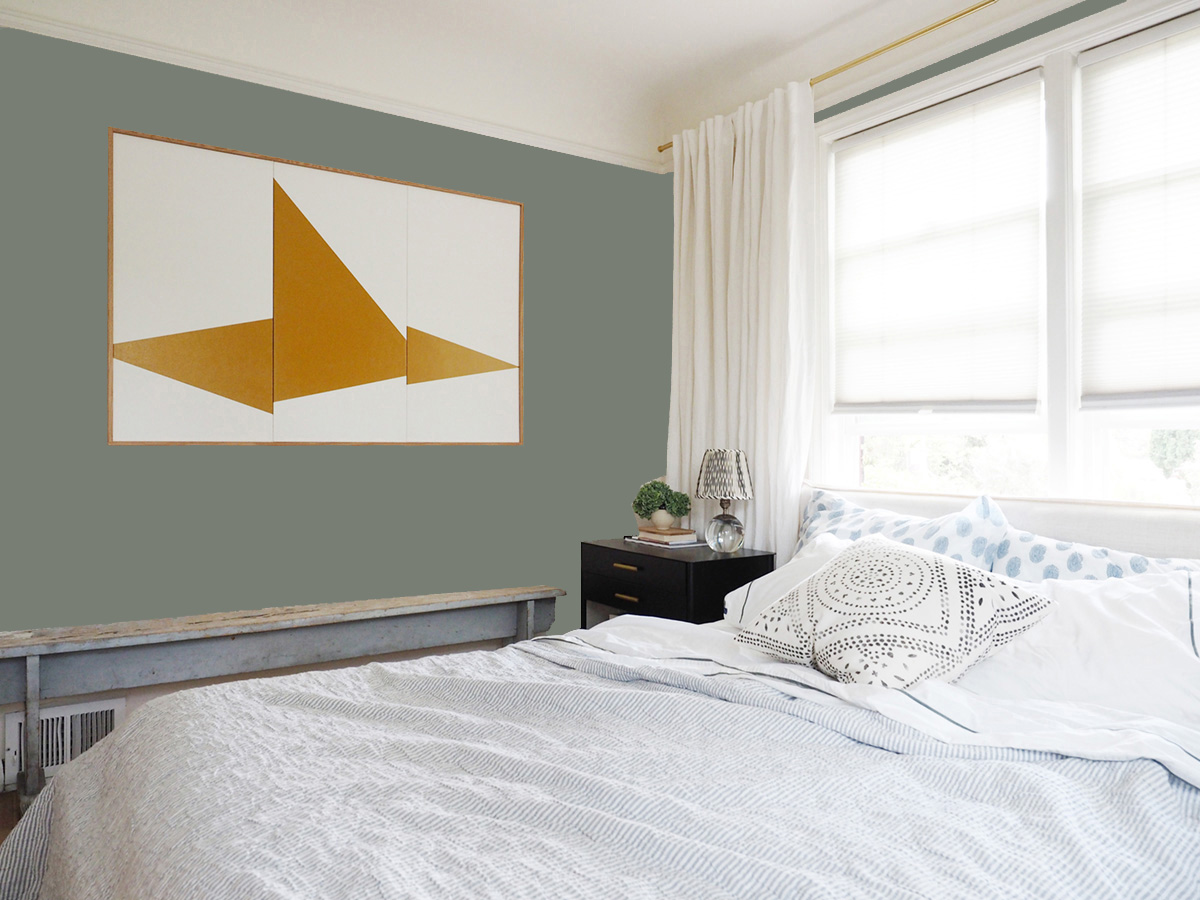 option de couleur de peinture de mur de maison de magnolia gris-vert pour la chambre à coucher